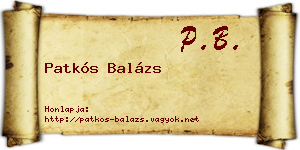 Patkós Balázs névjegykártya