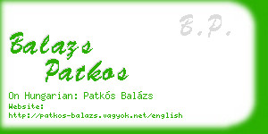 balazs patkos business card