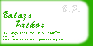balazs patkos business card